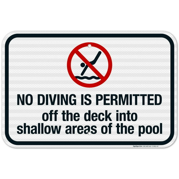 No Diving Is Permitted Sign, Pool Sign,