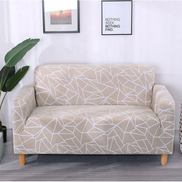 TFixol Housse de Sofa Extensible avec Taie d'Oreiller Gratuite, Tissu Polyester Durable, Convient aux Sièges Simples de 90-140 cm, Design Multicolore, Installation Facile Incluse