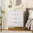 thumbnail image 5 of Dresser for Bedroom, 4 Drawer Dresser with Metal Legs, Modern Dressers Chest Organizer with Wide Storage, Chest of Drawers for Bedroom, Living Room, Entryway, 5 of 6