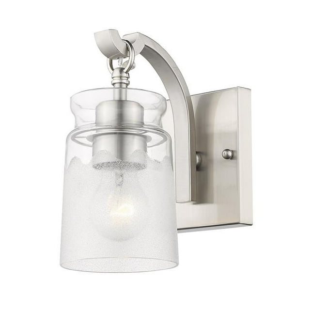 Golden Lighting 1405-BA1 PW-CAG Travers 1-Light Bath Vanity Light, Pewter
