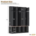 thumbnail image 2 of 75"H Farmhouse Hall Tree with Bench and Shoe Storage, 4-in-1 Entryway Bench with Coat Rack, 4 Hooks and 8 Doors for Mudroom Hallway, Black, 2 of 7