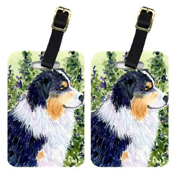 Pair of 2 Australian Shepherd Luggage Tags