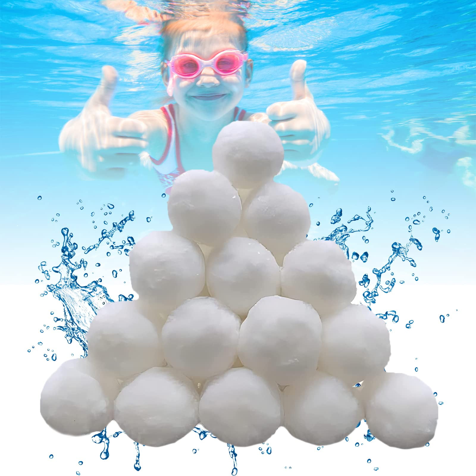 Pool Filter Ball for Sand Filter Pump for Above Ground Pool,Pool Filter Sand, Reusable Eco