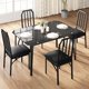 thumbnail image 3 of QinaQin Juego de comedor de vidrio con sillas, mesa con diseño biselado y asientos tapizados cómodos, ideal para espacios pequeños, cocina o departamento, 3 of 9