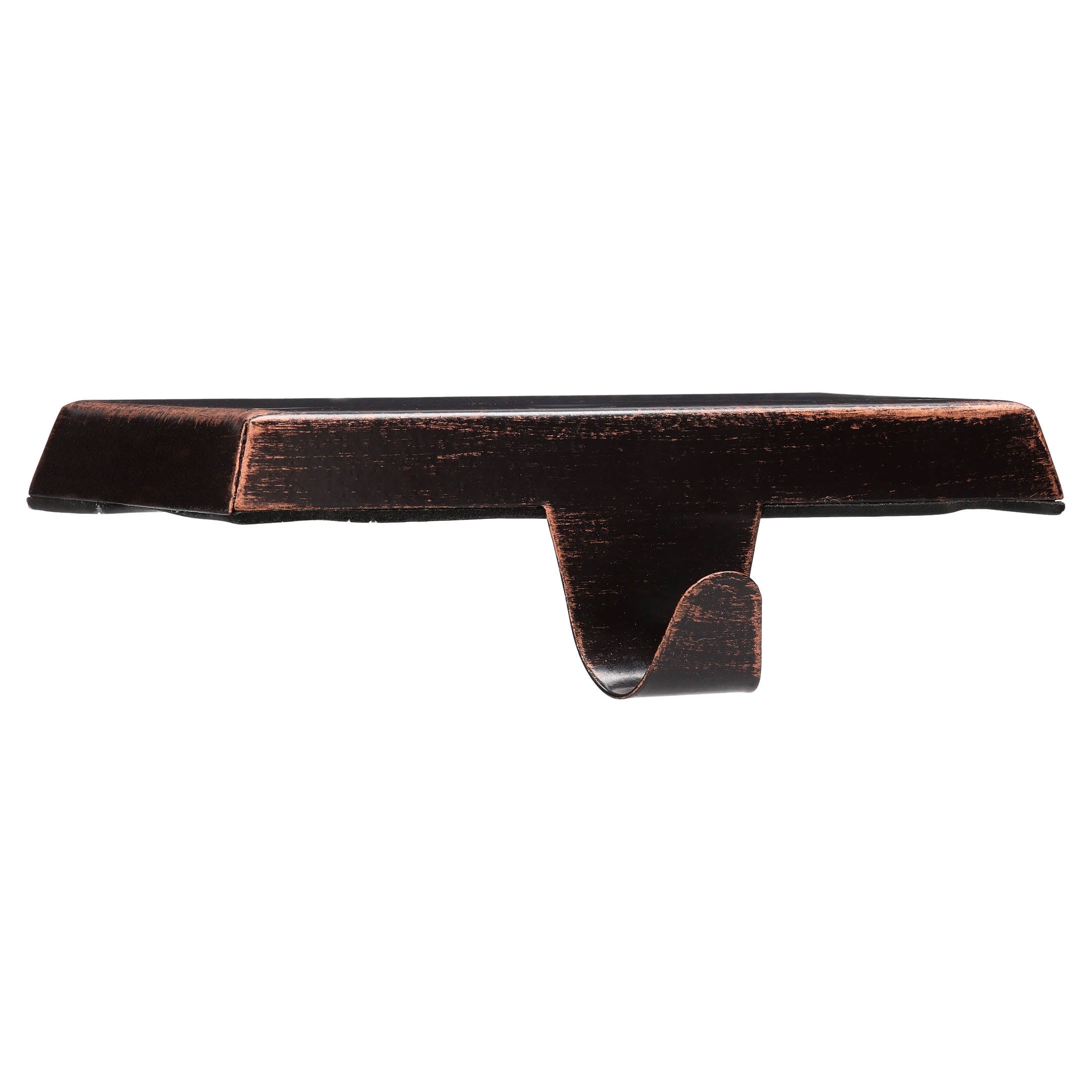 Holiday Time  2-Count Brushed Brown Metal Christmas Stocking Holders, 5 inch