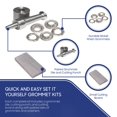 thumbnail image 5 of Tarps Now ® Grommet Tool Kit #2 (3/8" Hole) with Grommet Die Cutting Punch, Small Cutting Board, and Paired Sets of Grommets and Washers for Tarp Repair or Addition (36 ct), Nickel Finish, 5 of 9