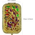 thumbnail image 2 of ZHU YU CHUN 1PC Vintage Lateral Tail Peacock Pattern Cosmetic Makeup Pocket Purse Magnification Jewel Mirror （Rectangle）, 2 of 3