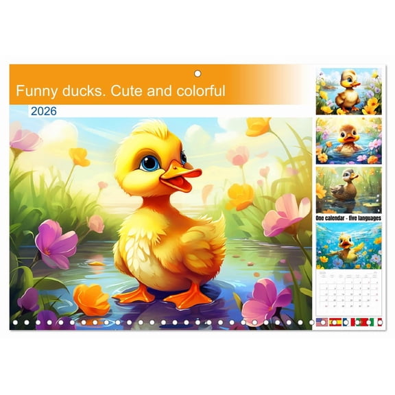 Funny ducks. Cute and colorful (Monthly Wall Calendar 2026 11.7 x 16.5 (open)), CALVENDO 14 Month Calendar
