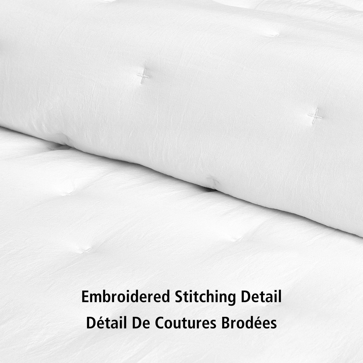 Mainstays 3-Piece Comforter Set, Arctic White, Double Queen, Double Queen