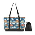 thumbnail image 7 of FORMRS Laptop Tote Bag for Women with 15.6" Computer Compartments Handbag, Blue Cute Train Pattern, 7 of 7