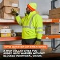 thumbnail image 2 of RefrigiWear HiVis Quarter-Zip Sweatshirt - High Visibility Safety Pullover with Reflective Tape, 2 of 6