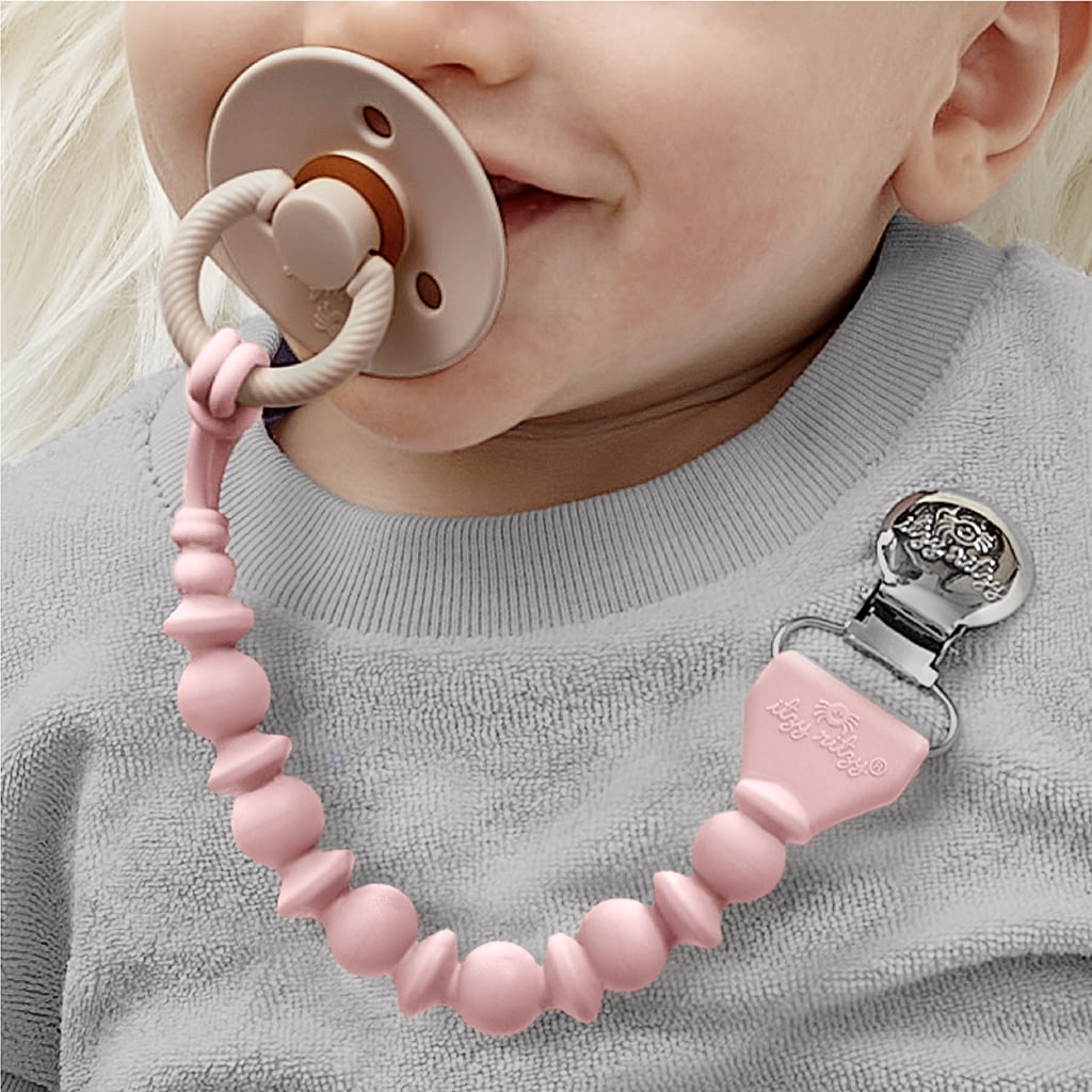 Itzy Paci Strap™ Beaded Pacifier Clip Pink