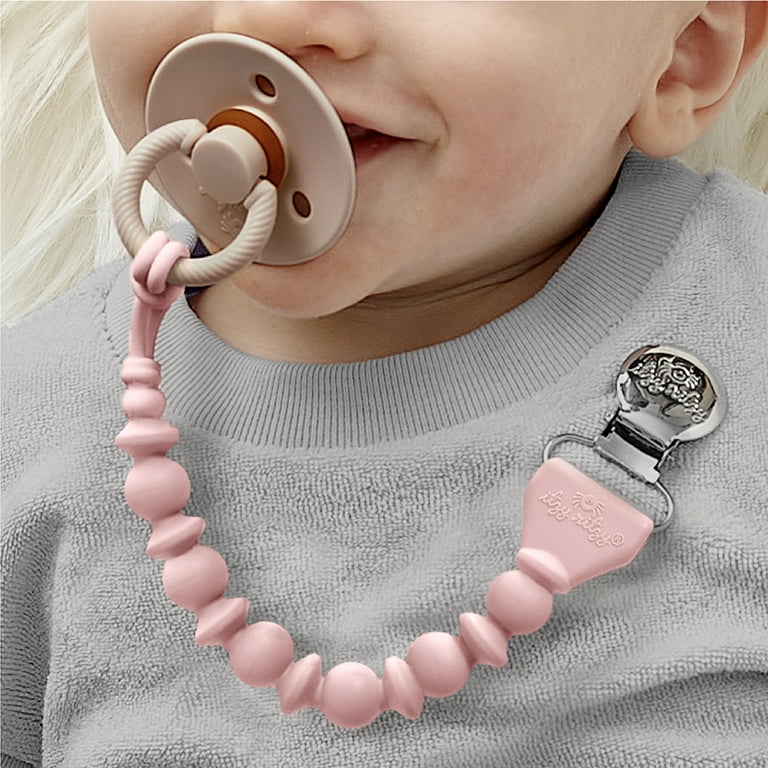 Itzy Ritzy Beaded Pacifier Clip, Pink Silicone photo 4