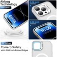 thumbnail image 6 of Magnetic for iPhone 15 Pro Case with Screen Protector, Built-in Metal Camera Kickstand,[Compatible with Magsafe] [Wireless Charging] Matte Protective Phone Cover for Men, Women, Girls - Clear, 6 of 14