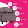 thumbnail image 3 of Everything Mary XXL 4 Wheel Collapsible Rolling Sewing Machine Storage Case, Purple Quilted, 3 of 11
