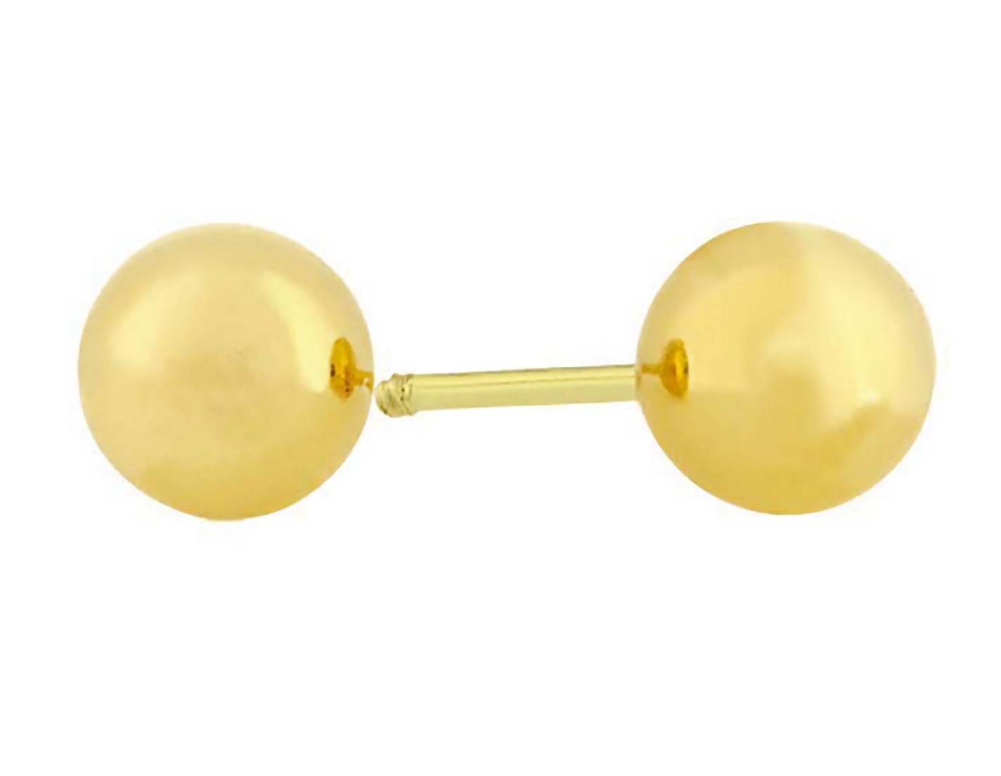 14K Gold Plain Bead Screw Back Stud Earrings 4mm