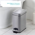 thumbnail image 5 of Home Zone Living 1.3 Gallon Slim Stainless Steel Trash Can with Step On Pedal and Soft Close Lid, Silver, 5 of 9