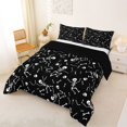 thumbnail image 2 of Homewish Hipple Skull Skeleton Full Size Comforter Sets,Gothic Halloween Bedding Comforter Set,White Black,Black Reversible,3 Pieces,1 Comforter and 2 Pillowcases, 2 of 7