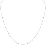 SZUL Women's Silver Rhodium 1.8MM Dainty Diamond Cut Paperclip Necklace With Lobster Clasp - 30 Inch