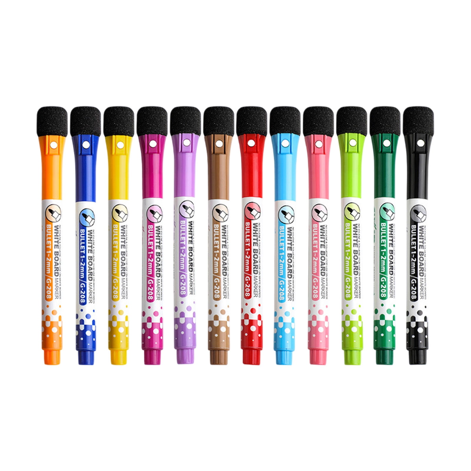 Ankereame 12-Pack Colorful Dry Erase Markers with Magnetic Eraser, Non-Toxic Washable Ink, Multi-Surface for Ki-ds & Teachers, 12 Bright Colors