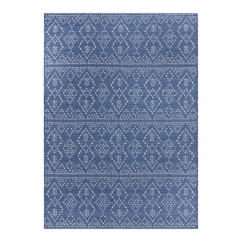 Better Homes & Gardens Woven Reversible Medallion Outdoor Rug - 7' x 10' - Polypropylene - Blue