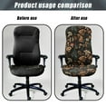 thumbnail image 4 of Whosucclay Mushroom Leaf Berry Pinecone Pattern Office Chair Cover, Universal Office Desk Chair Seat Cover Washable Rotating Chair Slipcovers Non Slip Office Chair Protector for Chair-L, 4 of 7