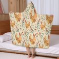 thumbnail image 5 of Beige Chicken Flower Pattern Hooded Bath Towel，50"x30" for Ages 3 To 12 Kids, Quick Dry Lightweight Soft Microfiber Hood Beach Towel Cover Up for Kids, 5 of 7