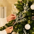 thumbnail image 3 of Faux Crystal Christmas Tree Decoration, White Insert Stem with Shell Pearl Accent for Winter Holiday Party Display, 3 of 6