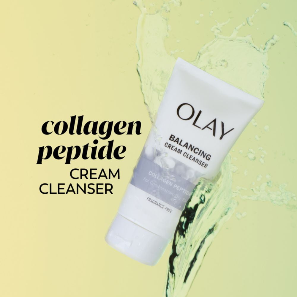 (3 pack) Olay Balance Collagen Peptide 24, Face Wash, Fragrance-Free, Soothes Dryness, All Skin, 5.0 fl oz