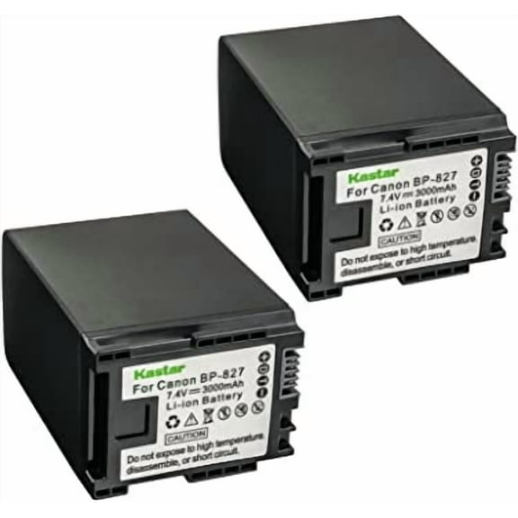 Kastar 2-Pack BP-827 Battery 7.4V 3000mAh Replacement for Canon BP-809 BP809 BP-809/B BP-809/S, BP-819 BP819, BP-827 BP827 Battery, Canon CG-800 Charger
