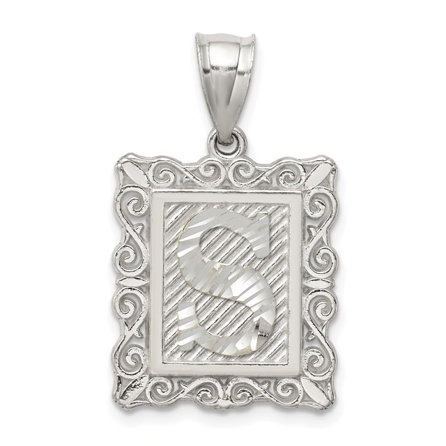 925 Argent Délicate Lettre Initiale Nom Monogramme Collier Pendentif Pendentif