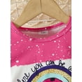 thumbnail image 4 of Arvbitana Little Girls Cute Sweatshirt Long Flared Sleeve Letter Rainbow/Tie Dye Print Pullovers Toddler Kids Casual Loose Tops Fall Daily Clothes 3T 4T 5T 6T 7T, 4 of 6