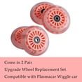 thumbnail image 5 of Wiggle Car Polyurethane Replacement Wheels Set (Front,2P Light Up), Swing Car Wheels Pack (Rear,2P Narrower) Upgrade For Ride-On Toys (Orange Pink), 5 of 5