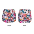 thumbnail image 3 of Pofeuu eggs Print Women's Athletic Shorts Running Workout Shorts Tummy Control Quick Dry Gym Shorts with Pockets Double layer sports shorts-Small, 3 of 7