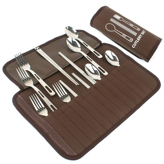 Bangcool 12PCS Camping Utensil Set Portable Camping Flatware Set Outdoor Utensil Set