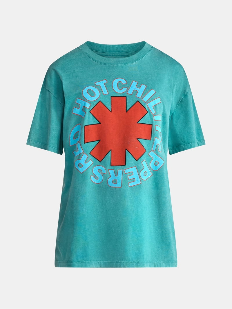 Red Hot Chili Peppers Women's Front Back Graphic Band Tee with