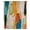 Orange Blue Blue, variant on Orange Green Blue Sheer Curtains 108 Inches Extra Long, Abstract Retro Oil Painting Minimalist Light Filering Curtains, Privacy Drapes Simi Floor to Veiling Curtain for Living Room Window Treatment
