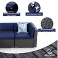 thumbnail image 2 of MF Studio 5-Piece 28 Gas Fire Pit Table Set, 50000 BTU Propane Gas Fire Pit Table with Outdoor Rattan Sectional Sofa Sets Suitable for Garden, Patio, Yard, 2 of 11
