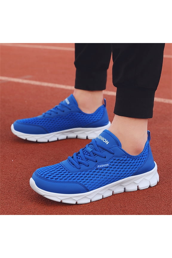 Platform Sneakers for Men Mesh Breathable Comfortable Walking Shoes Platform Sneakers,Blue,11.5
