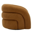 thumbnail image 3 of Boucle Swivel Chair No Assembly Round Upholstered Swivel Barrel Arm Chair Single Sofa Chair Reading Chair for Living Room-Orange, 3 of 7