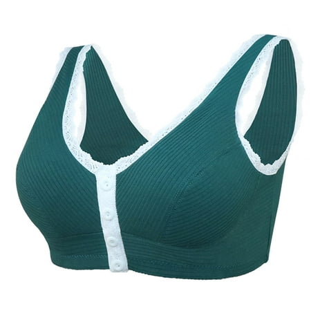 

Follure Women Full Coverage T-Shirt Bra Adjustable Sports Front Closure Extra-Elastic Breathable Lace Trim Bras Underwear