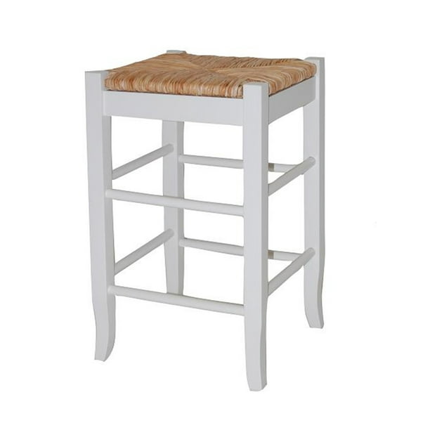 Square Wooden Frame Counter Stool With, Woven Rush Bar Stools