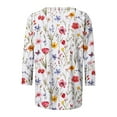 thumbnail image 4 of Patlollav Women 3/4 Sleeve Tops Crewneck Loose Fit Top 3/4 Sleeve Graphic Tees for Women Plus Size Tops Blouses, 4 of 6