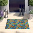 Monster Cartoon Truck Blue Pattern Flannel Non-Slip Floor Mat, Bedroom ...