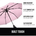 thumbnail image 3 of GORILLA GRIP Wind and Tear Resistant Compact Rain Umbrella, 11.5 inch Compact Size, Pink, 3 of 10