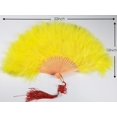 thumbnail image 5 of Happy Feather Abanico De Plumas De Marabú De Mano Estilo Vintage De Los Años 20 Abanico De Mano Para Fiesta De Disfraces Y Baile-Amarillo, 5 of 5