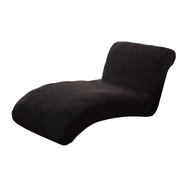 Armless deck Cover,Living Room Chaise Slipcover,Soft Jacquard Fabric,Machine Black