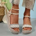 thumbnail image 4 of Dakaela Women's Espadrilles Sandals Ankle Strap Buckle Wedge Sandal Open Toe Platform Slip on Shoes, 4 of 8