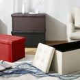 thumbnail image 6 of WEPSEN Folding Storage Ottoman Bench, Leather Footstool End of Bed Storage Chest, 6 of 14