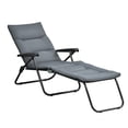 thumbnail image 1 of CoSoTower Chaise Longue Pliable, Chaise Longue de Patio Inclinable avec Dossier Réglable à 6 Positions, Gris, 1 of 7